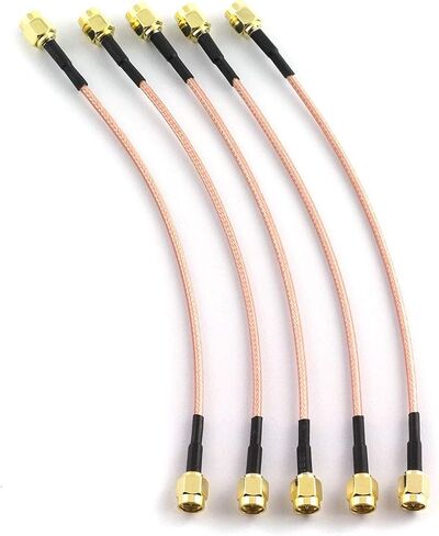 SDTC Tech 5pcs Coaxial Coax Cable Assembly SMA Male to SMA Male | Antenna Extender Cable Adapter Jumper(6 inch/15cm) in Kuwait