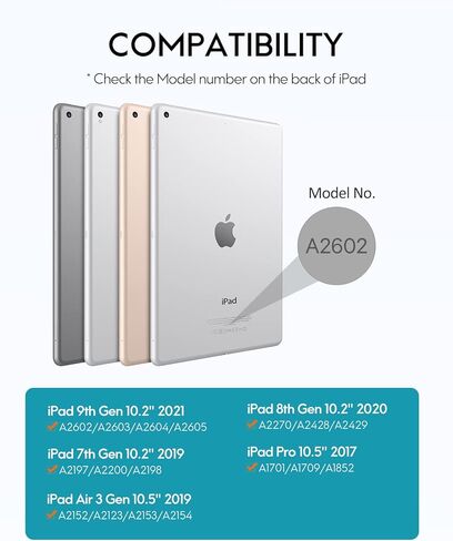 حافظة تشيسونا آيباد الجيل التاسع مع لوحة مفاتيح، قابلة للدوران 360 درجة، إضاءة خلفية 7 ألوان، غطاء نحيف، حامل أقلام أبل، لوحة مفاتيح لجهاز آيباد (الجيل الثامن/السابع 10.2 بوصة)، آيباد إير الجيل الثالث، آيباد برو 10.5 بوصة in Kuwait