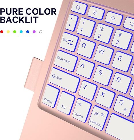 حافظة تشيسونا آيباد الجيل التاسع مع لوحة مفاتيح، قابلة للدوران 360 درجة، إضاءة خلفية 7 ألوان، غطاء نحيف، حامل أقلام أبل، لوحة مفاتيح لجهاز آيباد (الجيل الثامن/السابع 10.2 بوصة)، آيباد إير الجيل الثالث، آيباد برو 10.5 بوصة in Kuwait