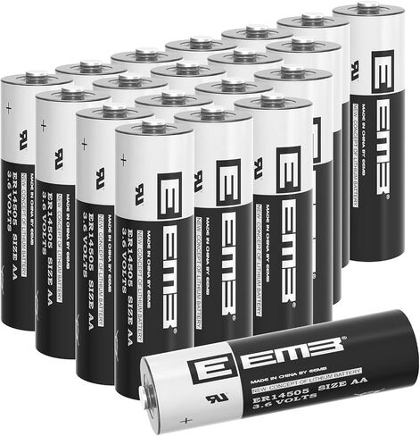 EEMB 20Pack ER14505 AA 3.6V Lithium Batteries Li-SOCL₂ Non-Rechargeable Battery SB-AA11 LS14500 TL-5903 SL-360 14500 ER14500 for Door Gate Sensor Water Electricity Gas Meter PLC Battery in Saudi Arabia