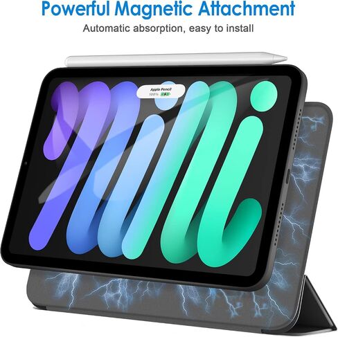 JETech Magnetic Case for iPad Mini 6 (8.3-Inch 2021 Model), Support 2nd Gen Pencil Charging, Magnetic Attachment, Slim Smart Tablet Cover with Auto Wake/Sleep (Black) in Saudi Arabia