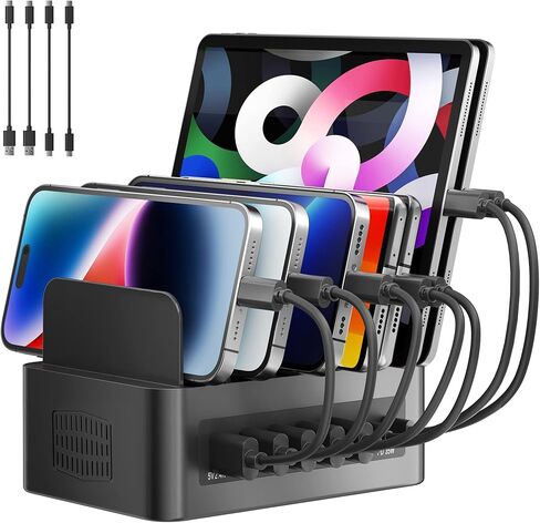 محطة شحن USB C بقدرة 100 وات لأجهزة متعددة، منظم شحن USB ذكي بـ 7 منافذ من Nexwell متوافق مع أجهزة MacBook Air وiPhone وiPad وSamsung وهواتف Android والأجهزة اللوحية in Kuwait