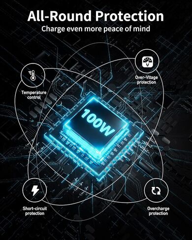 محطة شحن USB C بقدرة 100 وات لأجهزة متعددة، منظم شحن USB ذكي بـ 7 منافذ من Nexwell متوافق مع أجهزة MacBook Air وiPhone وiPad وSamsung وهواتف Android والأجهزة اللوحية in Kuwait