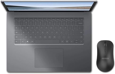 ماوس Arteck 2.4G لاسلكي مع جهاز استقبال USB نانو، تصميم مريح، النقر الصامت للكمبيوتر/سطح المكتب/الكمبيوتر الشخصي/الكمبيوتر المحمول وWindows 10/8/7 مدمج في بطارية قابلة لإعادة الشحن (أسود) in Saudi Arabia
