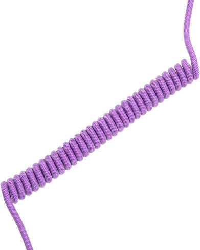 Coiled & Double-Sleeved Mechanical Keyboard Cable, for Type-C Mechanical Keyboards (Black) in Saudi Arabia