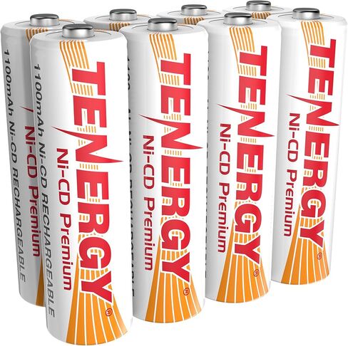 Tenergy AA Premium NiCd Rechargeable Batteries 1100mAh 1.2V Battery Pack for Solar Lights, Garden Lights, 8 Count in Saudi Arabia