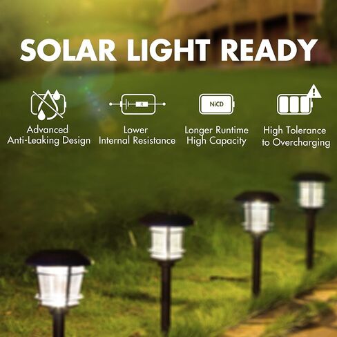 Tenergy AA Premium NiCd Rechargeable Batteries 1100mAh 1.2V Battery Pack for Solar Lights, Garden Lights, 8 Count in Saudi Arabia