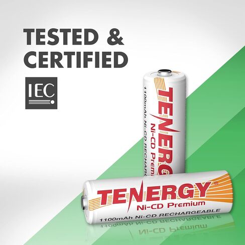 Tenergy AA Premium NiCd Rechargeable Batteries 1100mAh 1.2V Battery Pack for Solar Lights, Garden Lights, 8 Count in Saudi Arabia