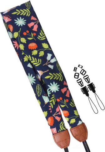 Elvam Universal Men and Women Scarf Camera Strap Belt Compatible with DSLR, SLR, Instant,Digital Camera - Blue Forest in Kuwait