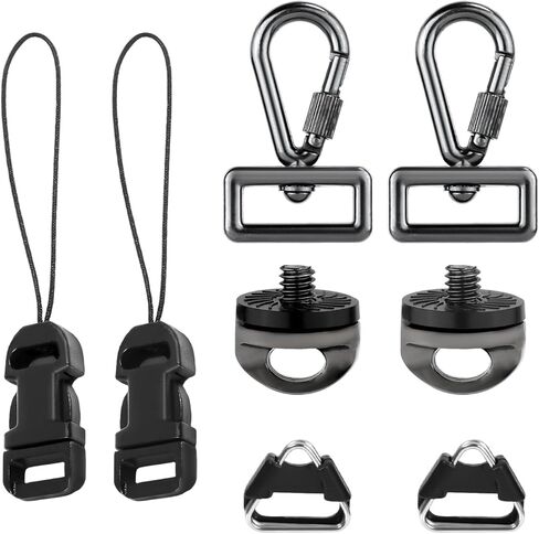 8 قطع من حزام الكاميرا سريع الفك، مشبك قابل للتعديل سريع الفك لحزام الكاميرا، محول موصل مشبك سريع الفك إلى حزام رقبة الكاميرا (أسود) in Kuwait