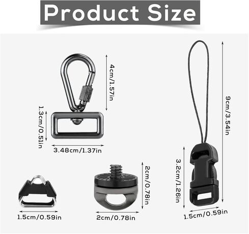 8 قطع من حزام الكاميرا سريع الفك، مشبك قابل للتعديل سريع الفك لحزام الكاميرا، محول موصل مشبك سريع الفك إلى حزام رقبة الكاميرا (أسود) in Kuwait