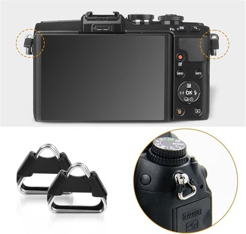 8 قطع من حزام الكاميرا سريع الفك، مشبك قابل للتعديل سريع الفك لحزام الكاميرا، محول موصل مشبك سريع الفك إلى حزام رقبة الكاميرا (أسود) in Kuwait