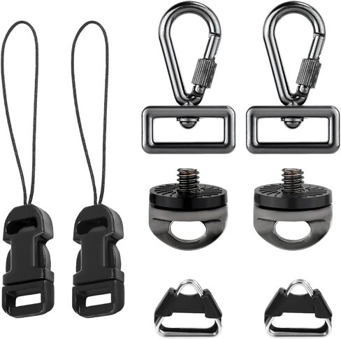 8 قطع من حزام الكاميرا سريع الفك، مشبك قابل للتعديل سريع الفك لحزام الكاميرا، محول موصل مشبك سريع الفك إلى حزام رقبة الكاميرا (أسود) in Kuwait