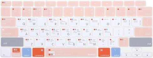 MOSISO Keyboard Cover Compatible with MacBook Air 13 inch 2022 2021 2020 Release A2337 M1 A2179 Backlit Magic Keyboard with Retina Display & Touch ID, Silicone Skin, Mac OS X Shortcut, Rose Quartz in Saudi Arabia