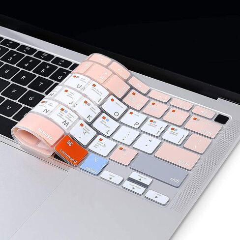 MOSISO Keyboard Cover Compatible with MacBook Air 13 inch 2022 2021 2020 Release A2337 M1 A2179 Backlit Magic Keyboard with Retina Display & Touch ID, Silicone Skin, Mac OS X Shortcut, Rose Quartz in Saudi Arabia