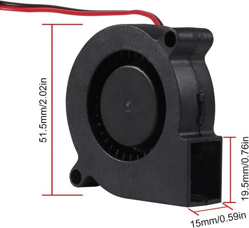 D-FLIFE 4 قطع 5015 مروحة تبريد بدون فرشاة 4 قطع منفاخ طابعة ثلاثية الأبعاد DC 24V مراوح 50 × 50 × 15 مم مروحة لأحواض الحرارة Hotend Extruder مع طرفين دبوسين واستبدال إصلاح سلسلة الأجهزة الصغيرة الأخرى (24 فولت) in Saudi Arabia