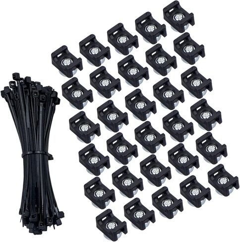 Lunpliran Magnetic Zip Tie Mount Multipurpose Magnetic Cable Holder Ties Magnets Wire Management (180, Black) in Kuwait