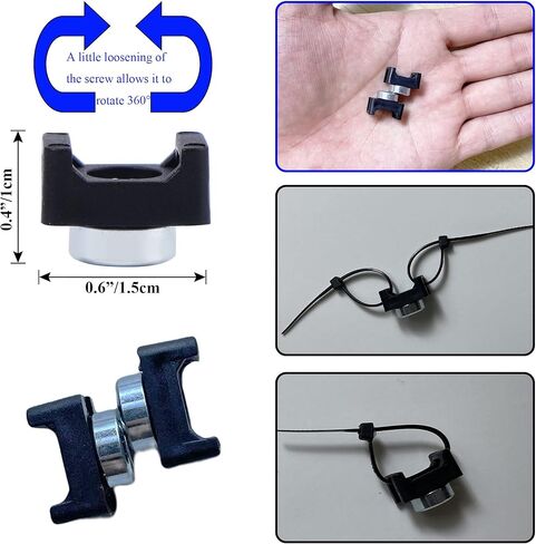 Lunpliran Magnetic Zip Tie Mount Multipurpose Magnetic Cable Holder Ties Magnets Wire Management (180, Black) in Kuwait