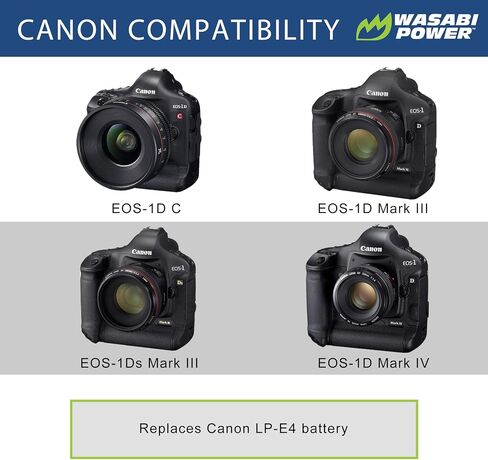 بطارية طاقة واسابي لكاميرات Canon LP-E4 وCanon EOS-1D C وEOS-1D Mark III وEOS-1Ds Mark III وEOS-1D Mark IV in Saudi Arabia