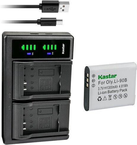 بطارية Kastar مكونة من قطعتين وشاحن USB LTD2 بديل لبطارية Ricoh DB-110، وكاميرا Ricoh GR III الرقمية، وكاميرا Ricoh GR IIIx الرقمية، وكاميرا Ricoh WG-6 الرقمية، وكاميرا Ricoh G900 الرقمية in Saudi Arabia