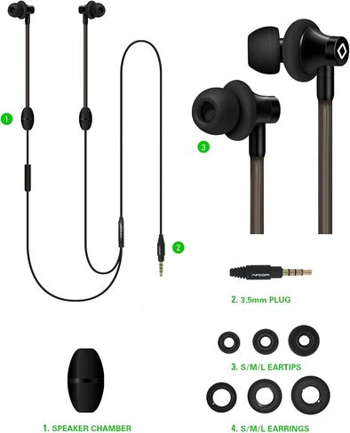Aircom A3 Active Air Tube Headphones - Radiation-Dampening Wired Sports Earbuds with Airflow Audio Technology for Premium Sound and EMF Protection – Yellow in Kuwait