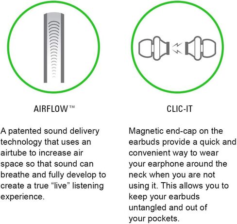 Aircom A3 Active Air Tube Headphones - Radiation-Dampening Wired Sports Earbuds with Airflow Audio Technology for Premium Sound and EMF Protection – Yellow in Kuwait