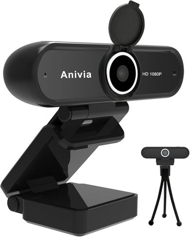 Emonoo W10 1080P HD Webcam with Microphone, Web Camera with Privacy Cover and Tripod Stand, USB Camera for Computer Plug and Play, 30FPS, for Meetings Video Calls Compatible with Desktop Laptop in Kuwait