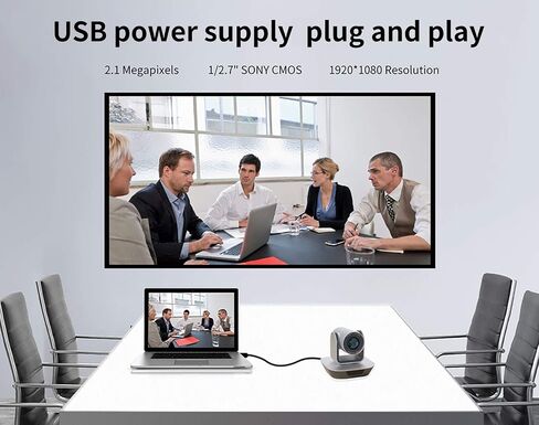 JIMCOM (Remove Power Supply USB Plug-and-Play PTZ Camera, Video Conference Camera, Zoom, Skype, YouTube, OBS, Live Streaming, 3X Zoom in Saudi Arabia
