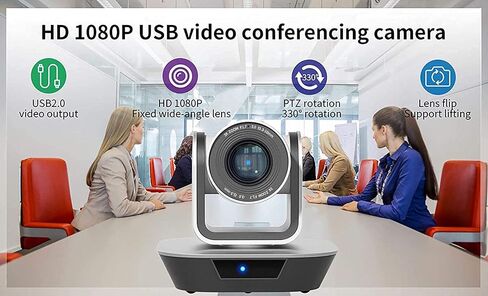 JIMCOM (Remove Power Supply USB Plug-and-Play PTZ Camera, Video Conference Camera, Zoom, Skype, YouTube, OBS, Live Streaming, 3X Zoom in Saudi Arabia
