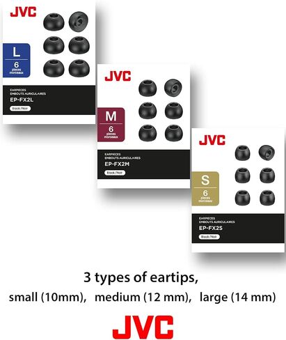 JVC Replacement Silicone Earbuds Earpieces – Set of (6) Ear Tips, Fits Many JVC Models (Medium) - EPFX2MZ (Clear) in Saudi Arabia