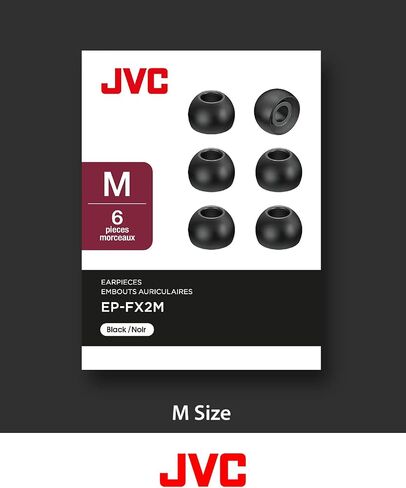 JVC Replacement Silicone Earbuds Earpieces – Set of (6) Ear Tips, Fits Many JVC Models (Medium) - EPFX2MZ (Clear) in Saudi Arabia