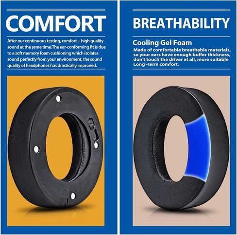 وسائد الأذن المتوافقة مع Elite Pro 2 + / Pro 2 / Elite Atlas Pro Headphone I وسادة أذن بديلة من جل التبريد مع رغوة الميكروفون - لا تناسب Elite Atlas Aero (جل التبريد) in Saudi Arabia