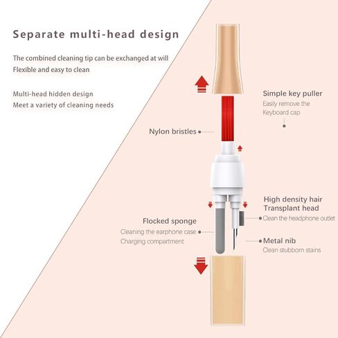 Cleaning Pen for AirPods 2 3 Pro Multifunction Cleaner Kits High Density Brush for Earbuds Keyboard Laptop Keycap Puller in Kuwait