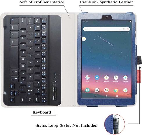 حافظة لوحة مفاتيح Bige for Onn 8 بوصة 2022، غطاء جلد PU مع لوحة مفاتيح قابلة للإزالة لجهاز Onn 8 بوصة (موديل 2022: 100071483) أجهزة لوحية مقاس 8 بوصات (تناسب فقط Onn 8 2022)، أسود in Kuwait