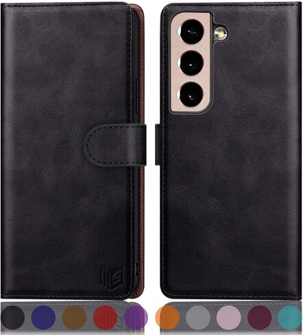 SUANPOT for Samsung Galaxy S22+/S22 Plus 5G with RFID Blocking Leather Wallet case Credit Card Holder,Flip Folio Book Phone case Shockproof Cover Women Men for Samsung S22+ case Wallet Black in Saudi Arabia