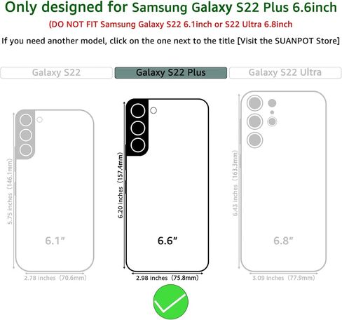 SUANPOT for Samsung Galaxy S22+/S22 Plus 5G with RFID Blocking Leather Wallet case Credit Card Holder,Flip Folio Book Phone case Shockproof Cover Women Men for Samsung S22+ case Wallet Black in Saudi Arabia