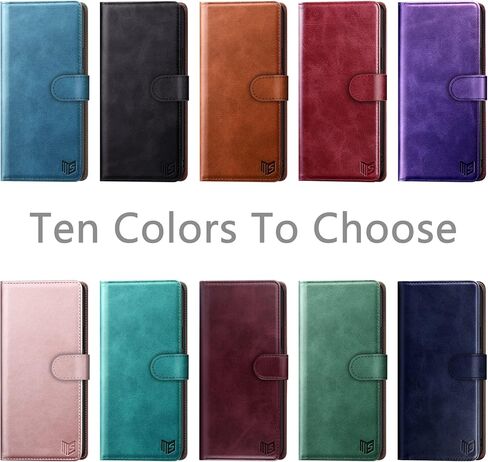 SUANPOT for Samsung Galaxy S22+/S22 Plus 5G with RFID Blocking Leather Wallet case Credit Card Holder,Flip Folio Book Phone case Shockproof Cover Women Men for Samsung S22+ case Wallet Black in Saudi Arabia