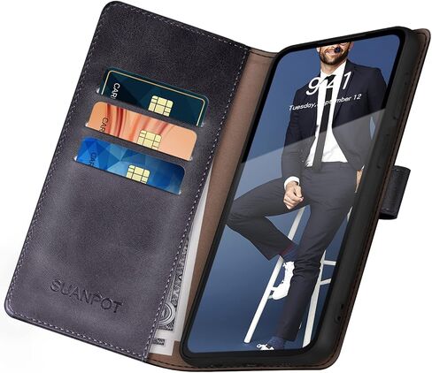 SUANPOT for Samsung Galaxy S22+/S22 Plus 5G with RFID Blocking Leather Wallet case Credit Card Holder,Flip Folio Book Phone case Shockproof Cover Women Men for Samsung S22+ case Wallet Black in Saudi Arabia