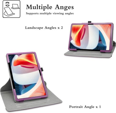 حافظة كبيرة دوارة لـ DOOGEE T20، حافظة DOOGEE T20S، حافظة كمبيوتر لوحي DOOGEE 10.4 بوصة، حامل دوار 360 درجة مع غطاء نمط لطيف لجهاز DOOGEE T20 10.4 بوصة (2023)، أرجواني in Saudi Arabia