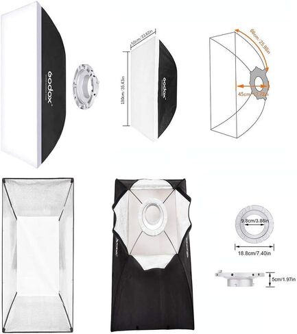 Godox 35x160cm Rectangular Softbox Bowens Mount for Studio Monolight Flash Portrait Photography (14 x 63 inch) in Kuwait