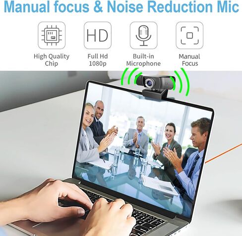 كاميرا ويب NUNET 1080p USB مع. كاميرا ترايبود متدفقة للكمبيوتر الشخصي ث. متوافق مع الميكروفون. حامل يعمل بنظام التشغيل Windows Android وMac مقاس 18-60 بوصة مع مقبض رأس دائري لتكبير/تصغير المؤتمرات عبر مكالمات الفيديو المباشرة in Kuwait