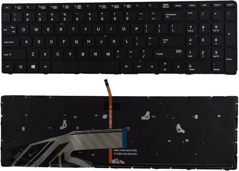 لوحة مفاتيح بديلة SUNMALL متوافقة مع HP ProBook 450 G3 455 G3 470 G3 650 G2 655 G2 450 G4 455 G4 470 G4 HSTNN-Q95C مع إضاءة خلفية بدون مؤشر in Saudi Arabia