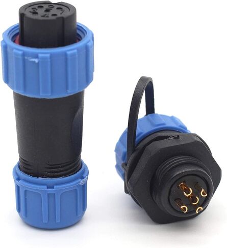 SZJELEN SP13 2pin/3pin/4pin/5pin/6pin/7pin/ 9pin لوحة جبل موصلات الطيران للماء مقبس التوصيل IP67، موصل سلك الكابل الكهربائي (2pin، لوحة جبل - التوصيل (ذكر) والمقبس (أنثى)) in Kuwait