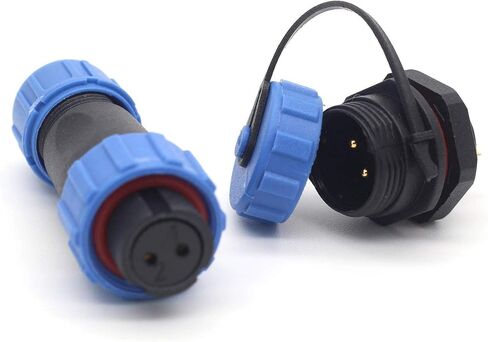 SZJELEN SP13 2pin/3pin/4pin/5pin/6pin/7pin/ 9pin لوحة جبل موصلات الطيران للماء مقبس التوصيل IP67، موصل سلك الكابل الكهربائي (2pin، لوحة جبل - التوصيل (ذكر) والمقبس (أنثى)) in Kuwait