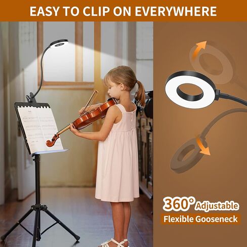 iZELL Desk Lamp, [3 Color Modes & 10 Brightness] LED Reading Light with Clamp, Flexible Gooseneck Book Light for Kids Reading Book in Bed at Night Clip on Table, Headboard, Dorm - 15.8‘’ Black in Kuwait