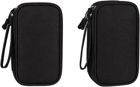 Electronic Organizer, Travel Cable Organizer Bag Pouch Electronic Accessories Carry Case Portable Waterproof Double Layers All-in-One Storage Bag for Cable, Cord, Charger, Phone, Earphone Black in Saudi Arabia