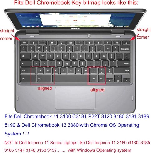 Keyboard Skin Compatible for Dell Inspiron 11" Chromebook 3100 C3181 P22T 3120 3180 3181 3189 5190 & Dell Chromebook 13 3380 (NOT Compatible for Dell Inspiron 11 Windows System Laptop 3180) Ombre Pink in Kuwait