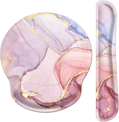 Pemlari [أكبر بنسبة 30%] مجموعة مسند المعصم المريحة للوحة الماوس ومسند المعصم للوحة المفاتيح مع قاعدة مطاطية مضادة للانزلاق، سهلة الكتابة وتخفيف الألم، لأجهزة الكمبيوتر المحمول والمكتب المنزلي للألعاب، ماندالا in Kuwait