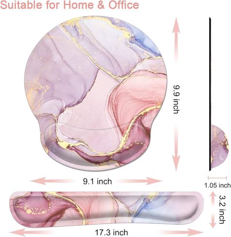 Pemlari [أكبر بنسبة 30%] مجموعة مسند المعصم المريحة للوحة الماوس ومسند المعصم للوحة المفاتيح مع قاعدة مطاطية مضادة للانزلاق، سهلة الكتابة وتخفيف الألم، لأجهزة الكمبيوتر المحمول والمكتب المنزلي للألعاب، ماندالا in Kuwait