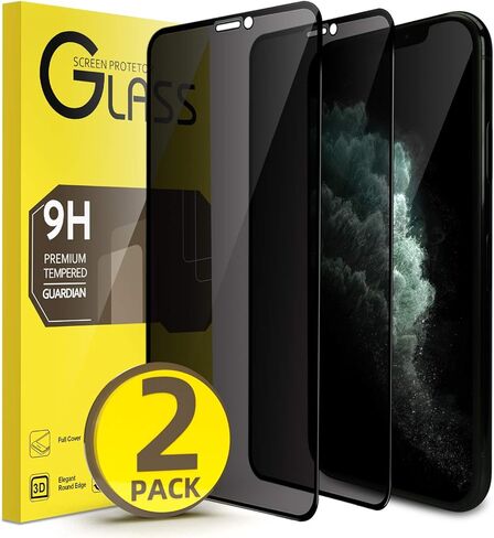 واقي شاشة الخصوصية لهاتف iPhone 11 Pro Max وiPhone Xs Max【عبوتان】تغطية كاملة 6.5 بوصة، طبقة زجاجية مقاومة للتجسس مع [إطار تركيب]، مضاد للخدش، لا توجد فقاعات in Kuwait